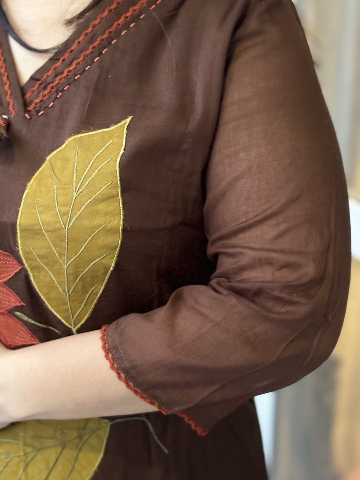 mul-cotton-a-line-applique-work-suit-set-brown-3