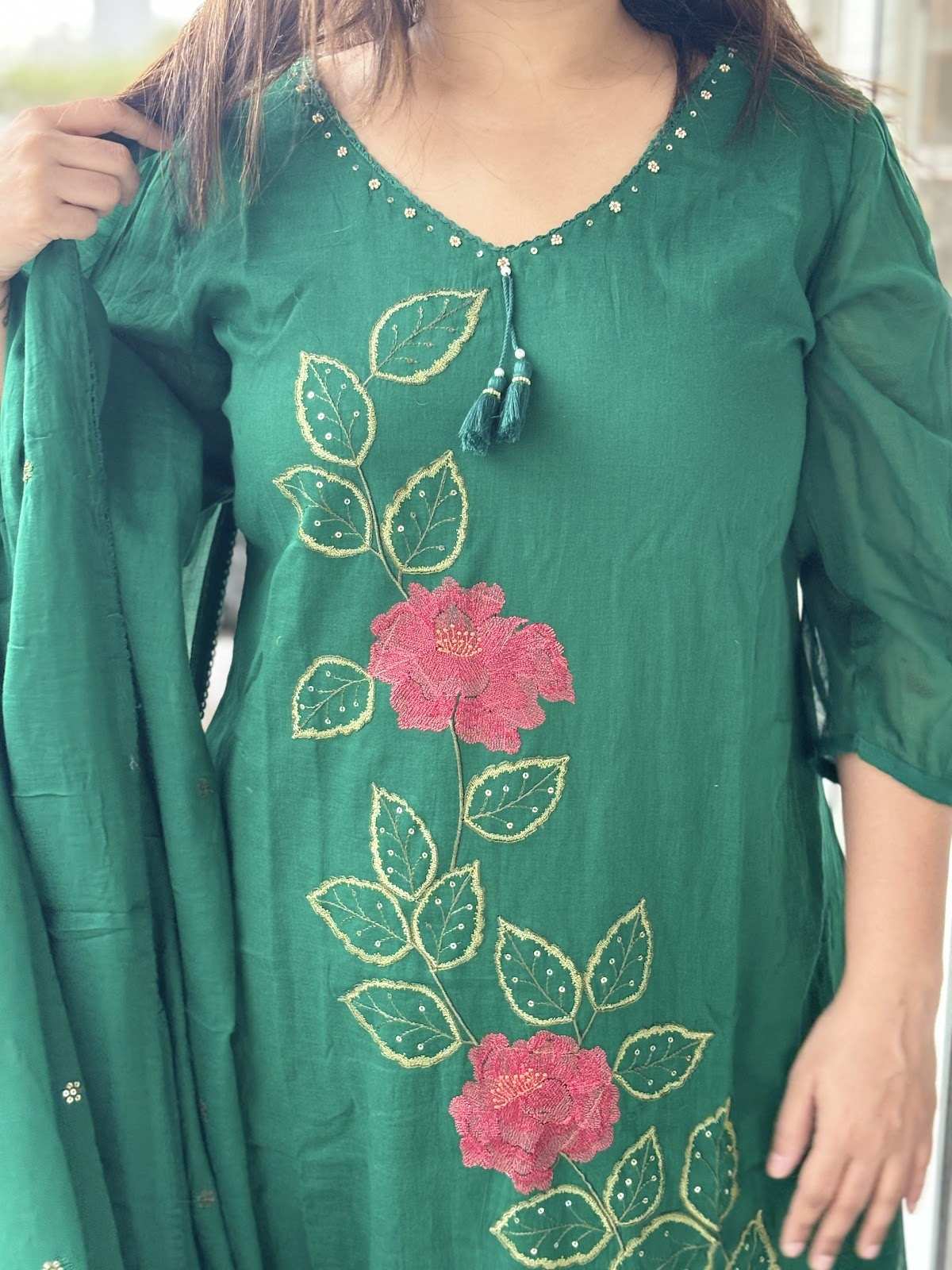 mul-cotton-a-line-embroidered-suit-set-with-lining-bottle-green-2