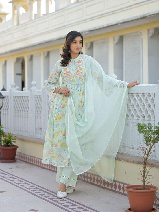 mul-cotton-embroidered-a-line-suit-set-paired-with-kota-doria-dupatta-green-1