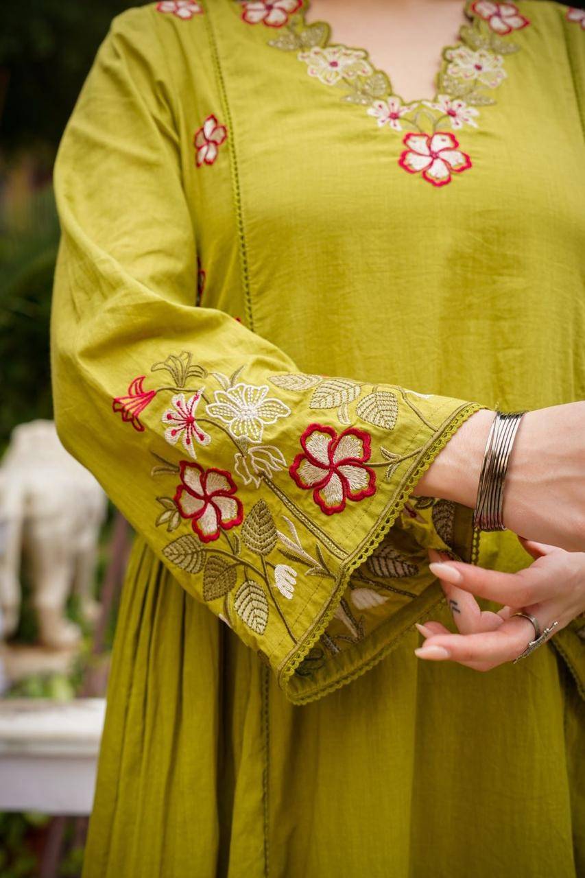 mul-cotton-embroidered-a-line-suit-with-gathers-paired-with-cotton-embroidered-dupatta-pista-green-3