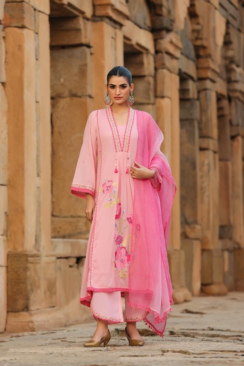 mul-cotton-embroidered-a-line-suit-with-lining-paired-with-kota-doria-ombre-shade-dupatta-pink-1