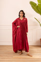 mul-kota-cotton-a-line-embroidered-suit-set-with-gathers-lining-maroon-2