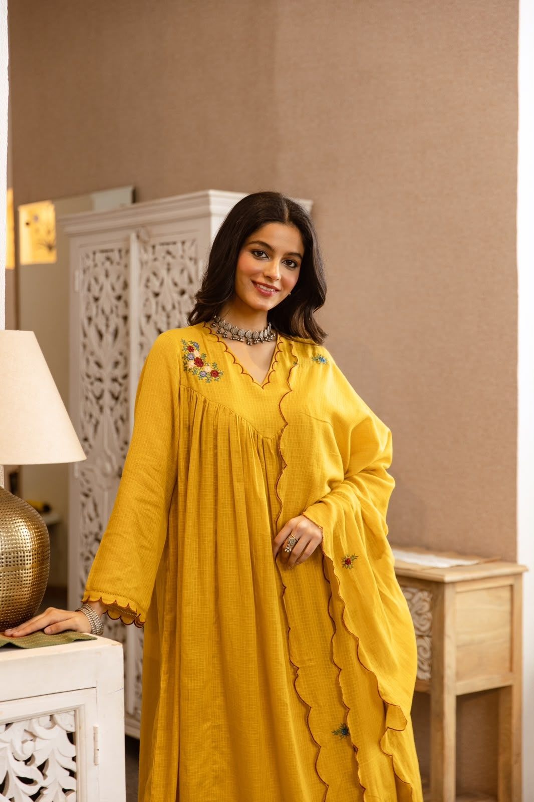 mul-kota-cotton-a-line-embroidered-suit-set-with-gathers-lining-mustard-2