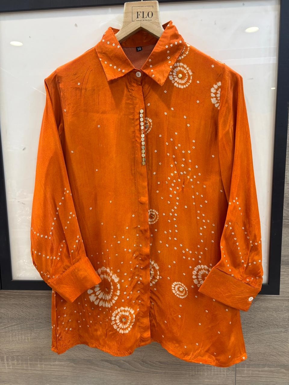 natural-crepe-bandhni-print-shirt-orange-1
