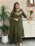 premium-banaras-mul-chandderi-hand-embroidered-a-line-suit-set-with-mul-cotton-lining-colour-rani-mehendi-green-1