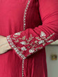 premium-banaras-mul-chanderi-a-line-hand-embroidered-suit-set-paired-with-organza-dupatta-maroon-4