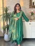 premium-banaras-mul-chanderi-a-line-hand-embroidered-suit-set-with-brocade-patches-paired-with-tissue-dupatta-green-1