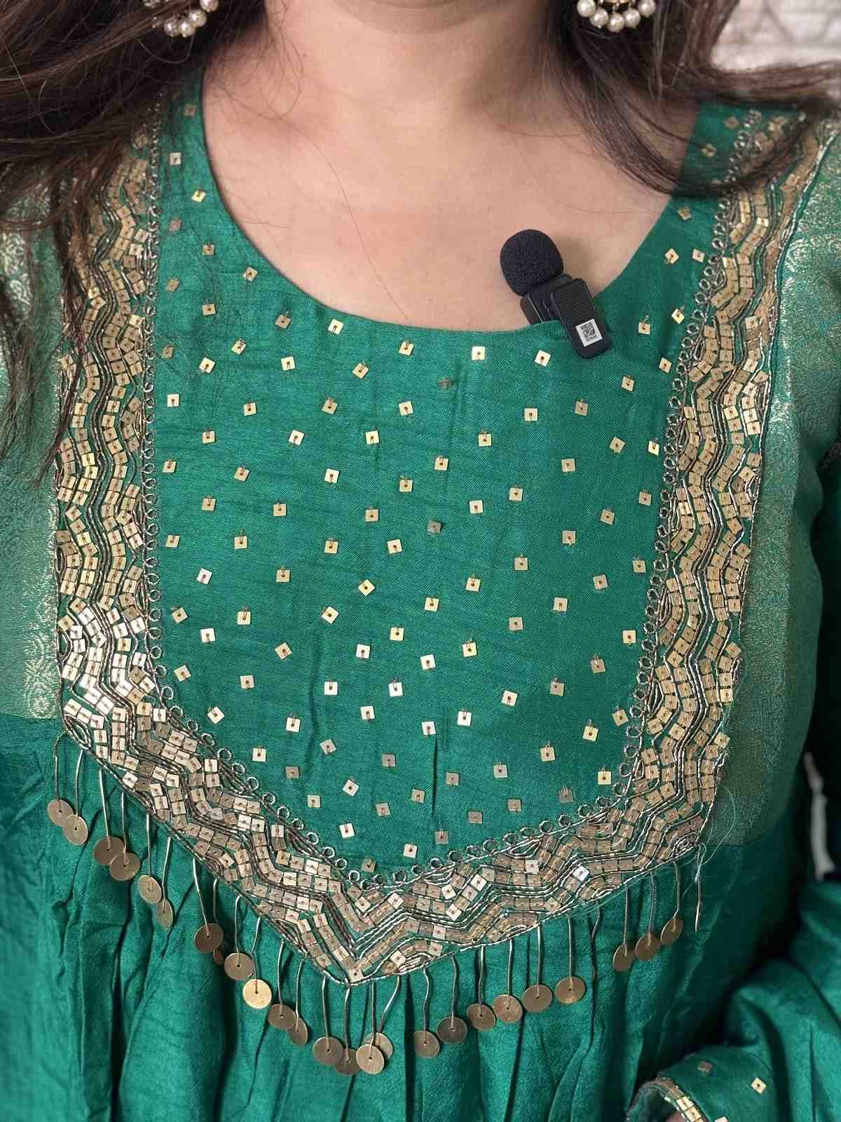 premium-banaras-mul-chanderi-a-line-hand-embroidered-suit-set-with-brocade-patches-paired-with-tissue-dupatta-green-2