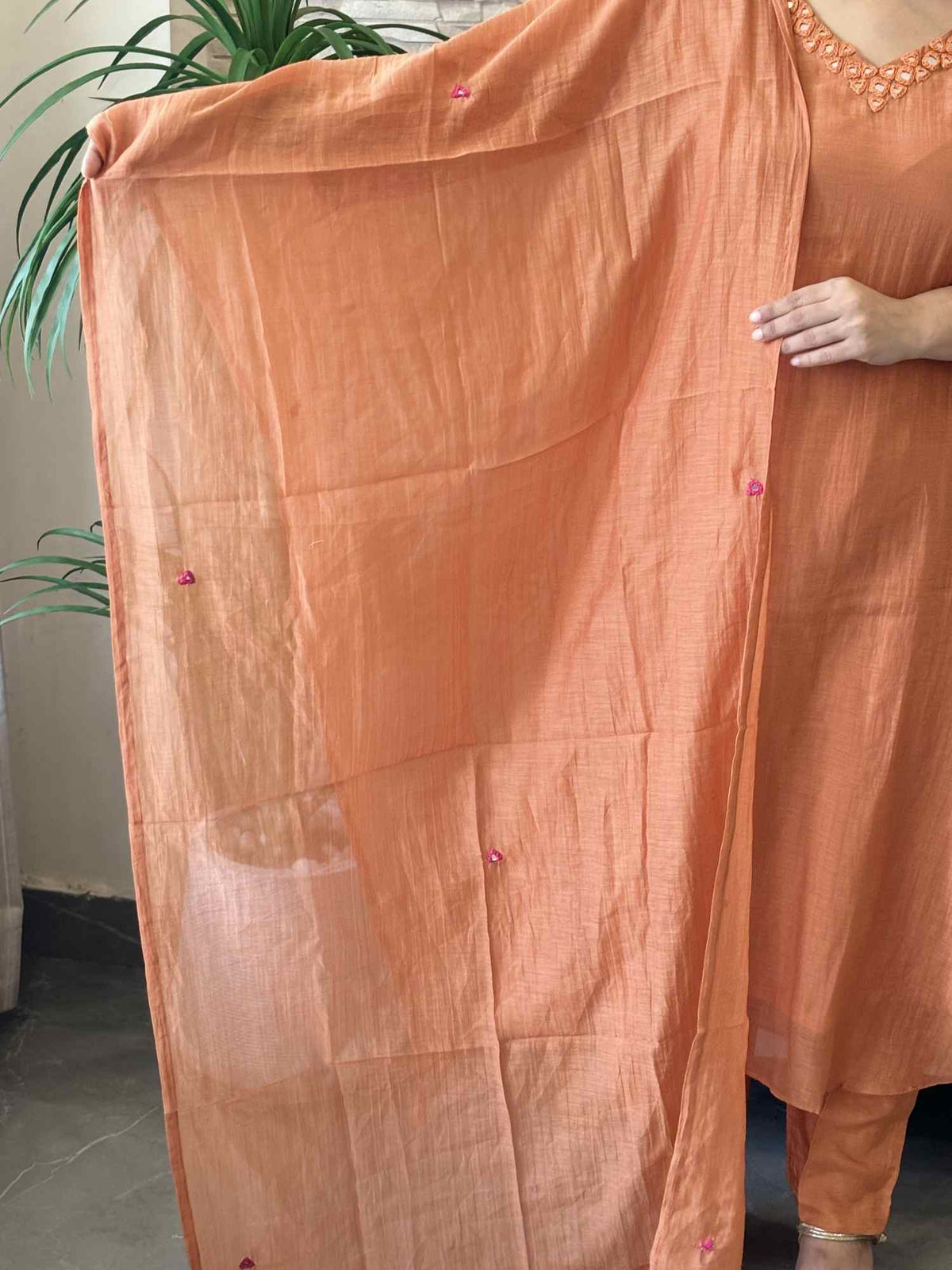 premium-banaras-mul-chanderi-a-line-hand-embroidered-suit-set-with-mul-cotton-lining-pastel-orange-4