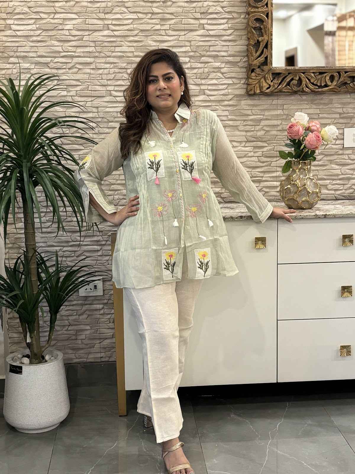 premium-banaras-mul-chanderi-applique-work-embroidered-co-ord-set-with-separate-inner-mint-green-1