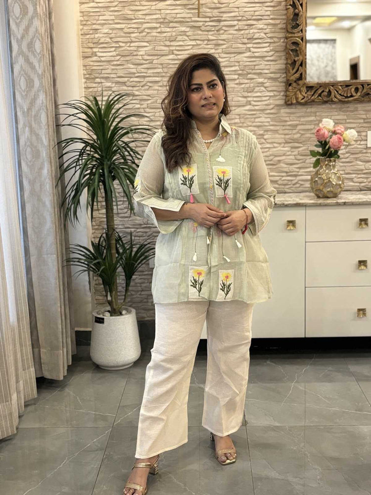 premium-banaras-mul-chanderi-applique-work-embroidered-co-ord-set-with-separate-inner-mint-green-2