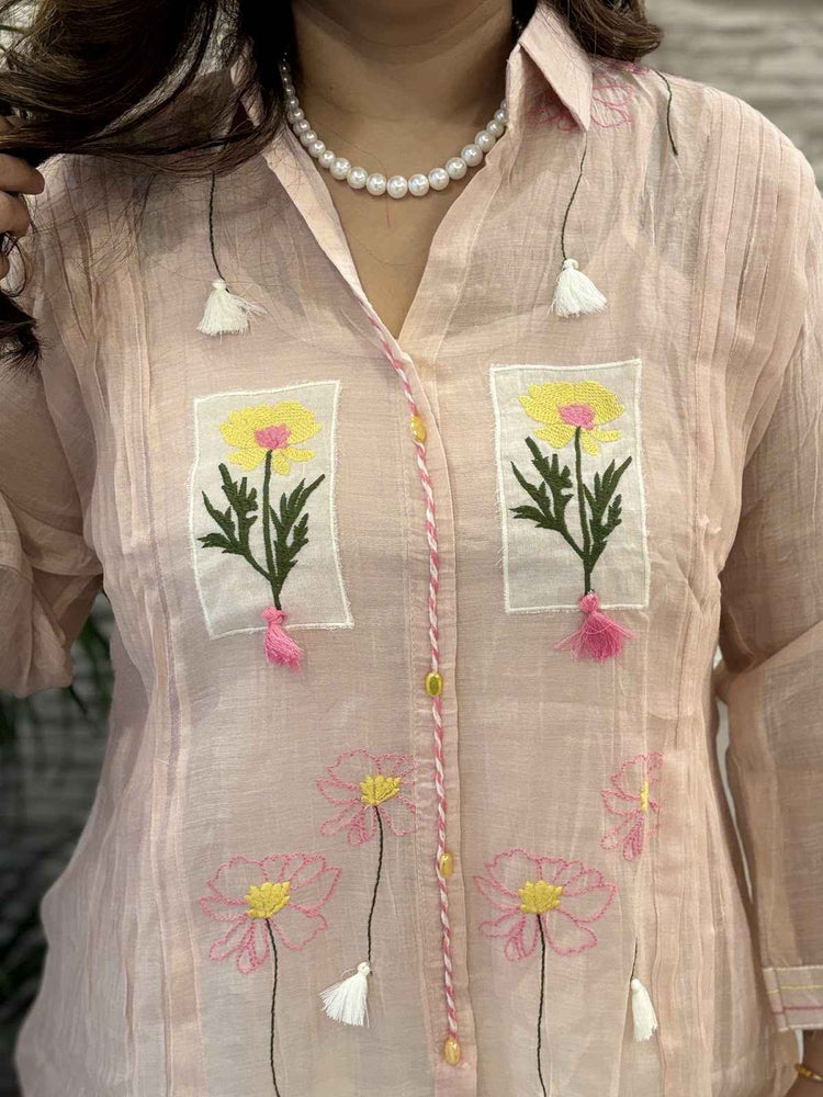 premium-banaras-mul-chanderi-applique-work-embroidered-co-ord-set-with-separate-inner-peach-2