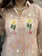 premium-banaras-mul-chanderi-applique-work-embroidered-co-ord-set-with-separate-inner-peach-2