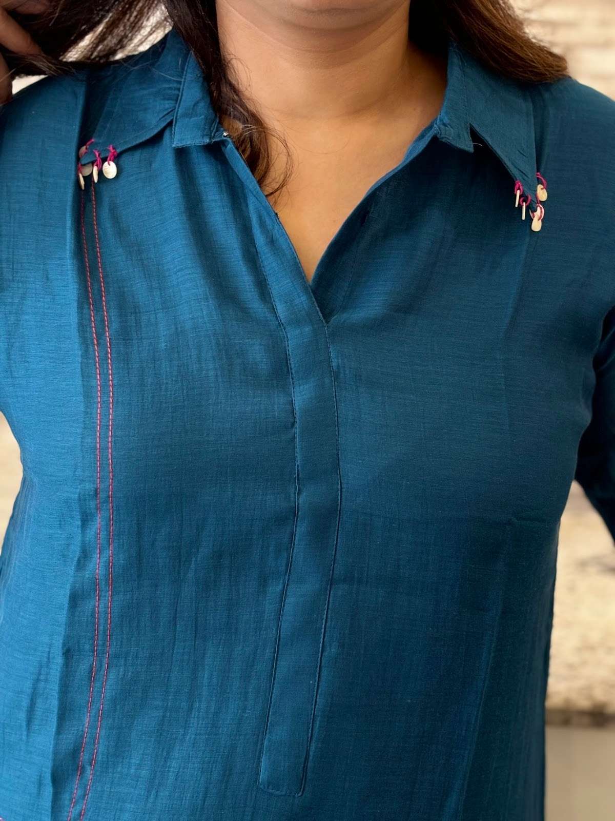 premium-banaras-mul-chanderi-embroidered-cut-work-a-line-dress-with-mul-cotton-lining-a-pocket-electric-blue-2