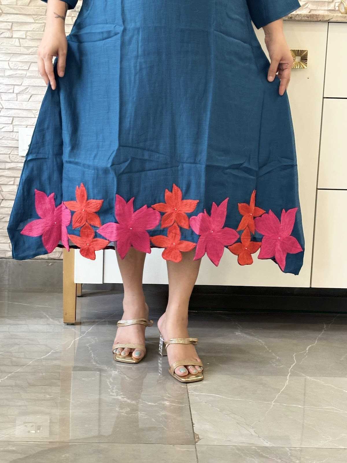 premium-banaras-mul-chanderi-embroidered-cut-work-a-line-dress-with-mul-cotton-lining-a-pocket-electric-blue-4