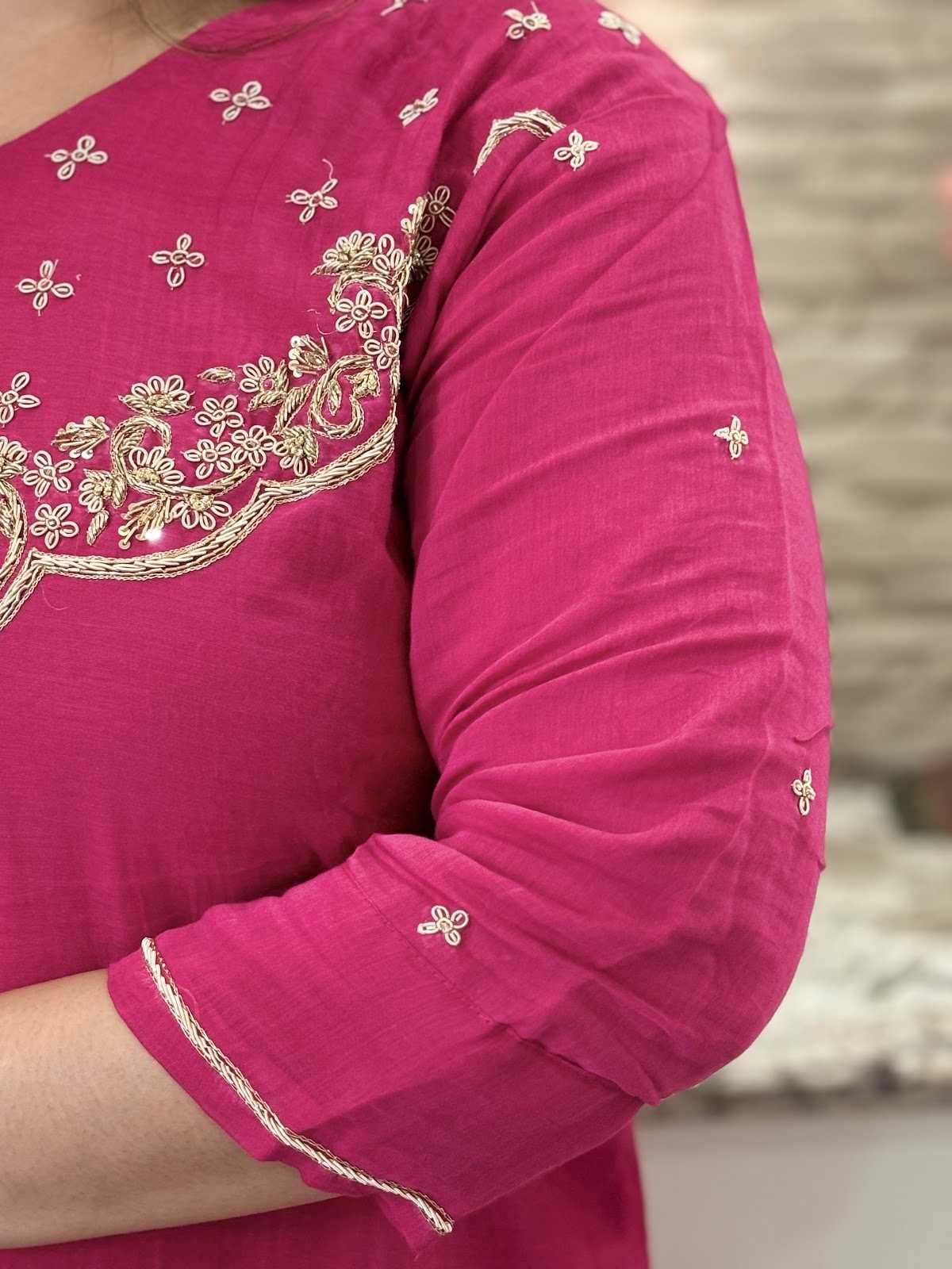 premium-banaras-mul-chanderi-hand-embroidered-a-line-suit-set-with-mul-cotton-lining-colour-rani-3