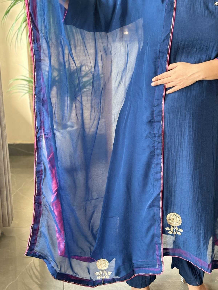 premium-banaras-mul-chanderi-hand-embroidered-a-line-suit-set-with-mul-cotton-lining-paired-with-organza-embroidered-dupatta-with-contrast-hacking-royal-blue-4