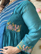 premium-banaras-mul-chanderi-hand-embroidered-a-line-suit-set-with-side-gathers-embroidered-malai-cotton-pant-mul-chanderi-dupatta-bluish-green-4