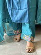 premium-banaras-mul-chanderi-hand-embroidered-a-line-suit-set-with-side-gathers-embroidered-malai-cotton-pant-mul-chanderi-dupatta-bluish-green-5