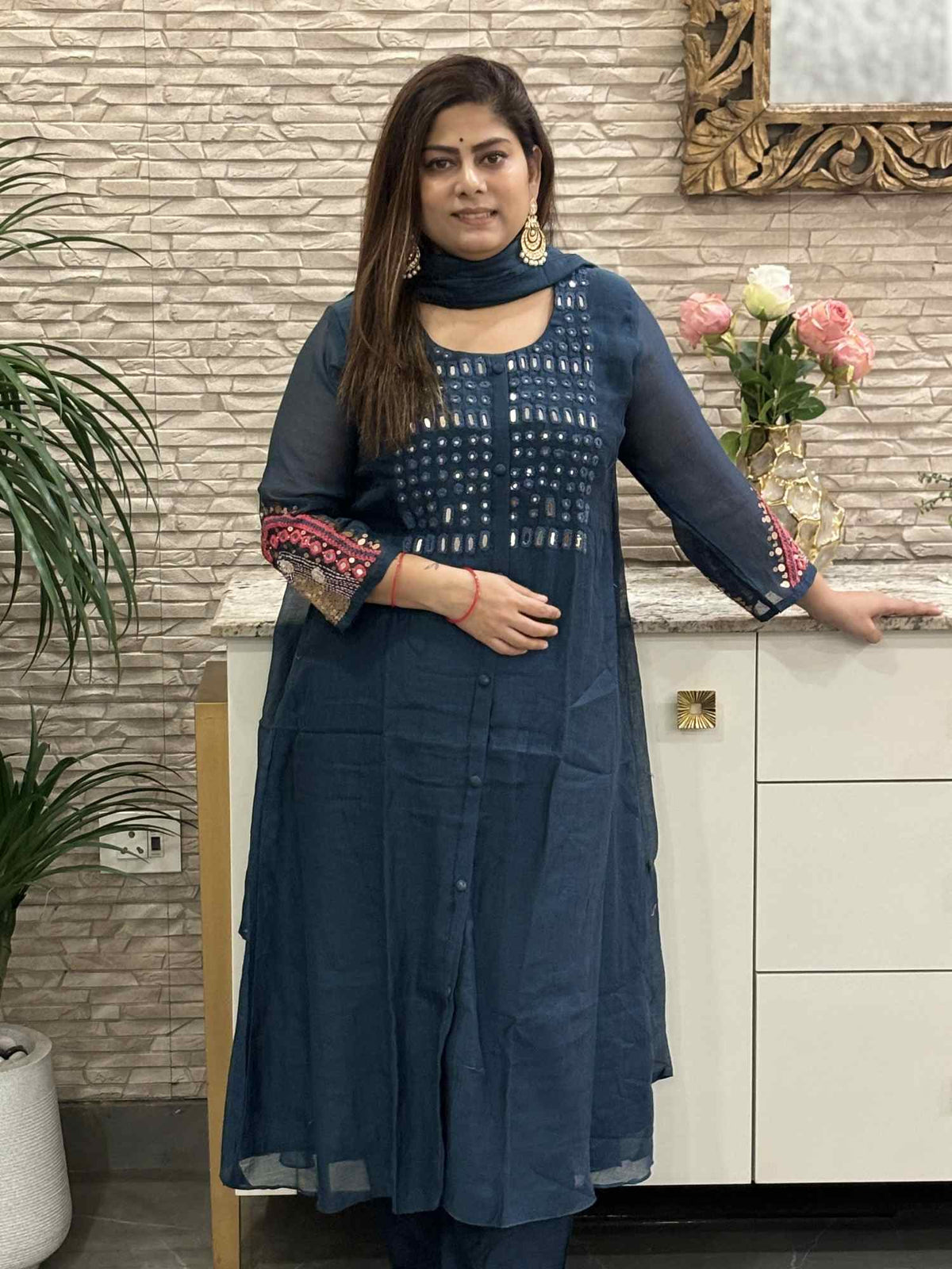 premium-banaras-mul-chanderi-mirror-work-hand-embroidered-a-line-suit-set-navy-blue-1