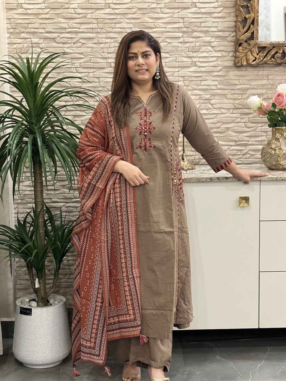 premium-cambric-cotton-applique-real-mirror-work-a-line-suit-set-brown-1