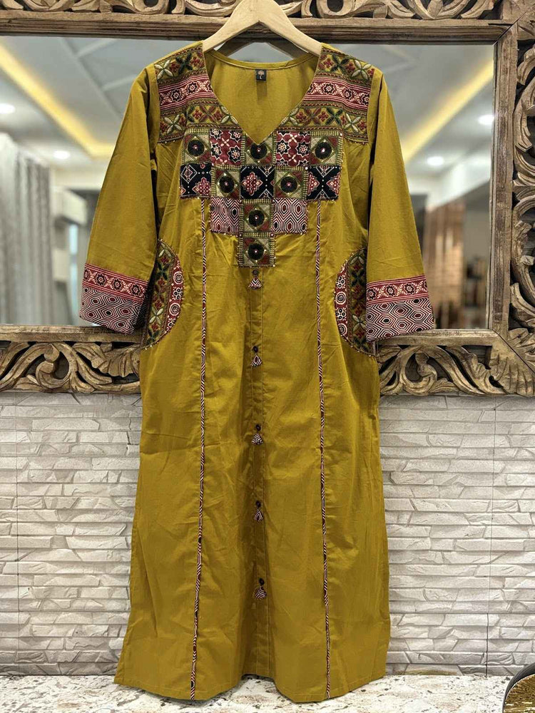 premium-cambric-cotton-applique-work-embroidered-suit-set-paired-with-mul-cotton-hand-block-print-dupatta-mustard-yellow-2
