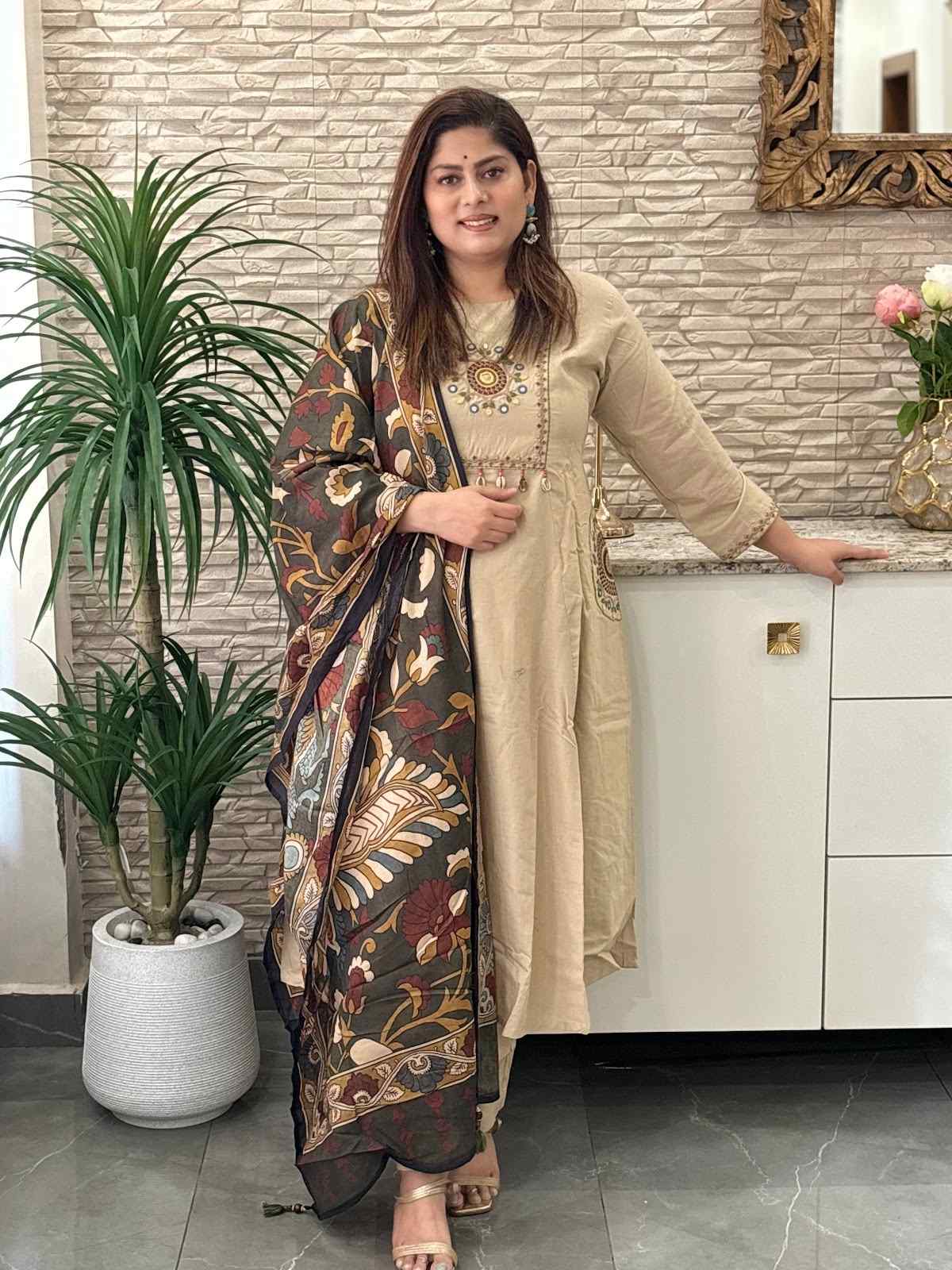 premium-cambric-cotton-embroidered-a-line-suit-set-with-heavy-embroidery-on-chest-pockets-paired-with-pure-cotton-kalamkari-print-dupatta-cheeku-1
