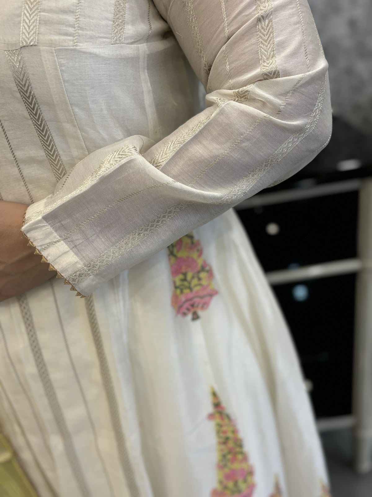 premium-chanderi-hand-embroidered-block-print-a-line-suit-set-paired-with-chanderi-jacquard-weaving-block-print-dupatta-ivory-3