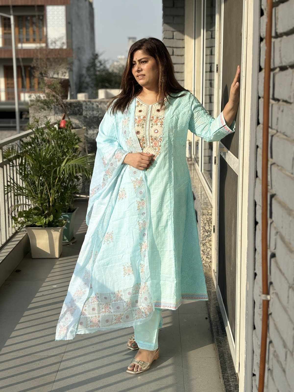 premium-cotton-a-line-embroidered-suit-set-with-dori-work-at-sleeves-sides-paired-with-digital-print-dupatta-sky-blue-2