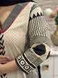 premium-cotton-ajrakh-print-a-line-suit-set-with-kutch-work-neck-black-and-beige-3