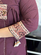 premium-cotton-angrakha-style-suit-set-with-ajrakh-patch-work-at-front-back-paired-with-mul-cotton-block-print-dupatta-cotton-ajrakh-pants-dark-wine-3