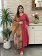 premium-cotton-cambric-mirror-work-a-line-suit-set-with-embroidered-pockets-dark-pink-1