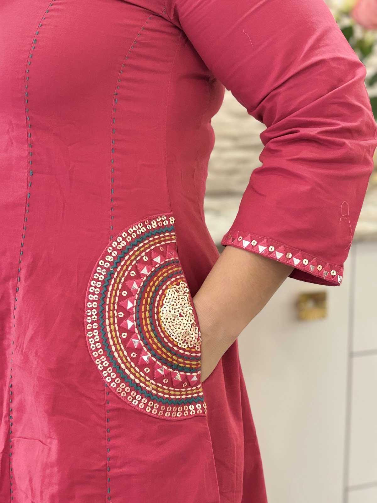 premium-cotton-cambric-mirror-work-a-line-suit-set-with-embroidered-pockets-dark-pink-3