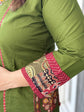 premium-cotton-embroidered-a-line-suit-set-with-embroidery-at-back-pockets-paired-with-cotton-patch-work-dupatta-mehendi-green-3