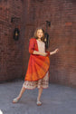 premium-cotton-jamdani-shrug-style-dress-with-lining-pockets-orange-4