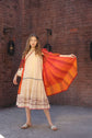 premium-cotton-jamdani-shrug-style-dress-with-lining-pockets-orange-5