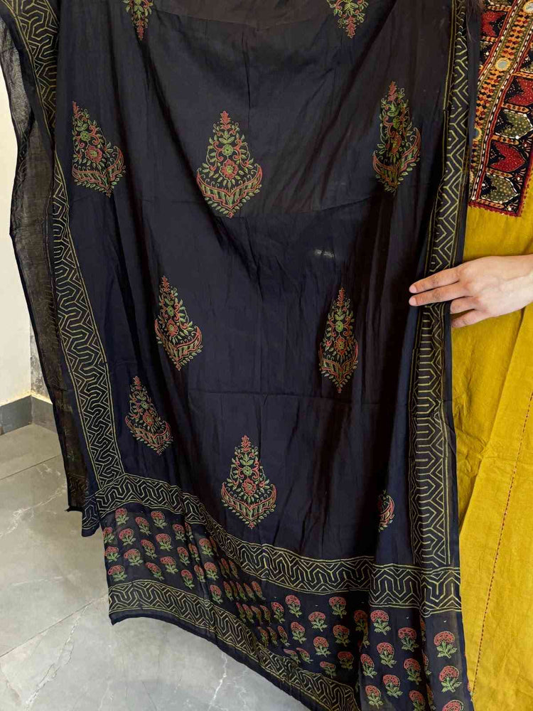 premium-cotton-mirror-work-a-line-suit-set-with-block-print-cotton-dupatta-mustard-3