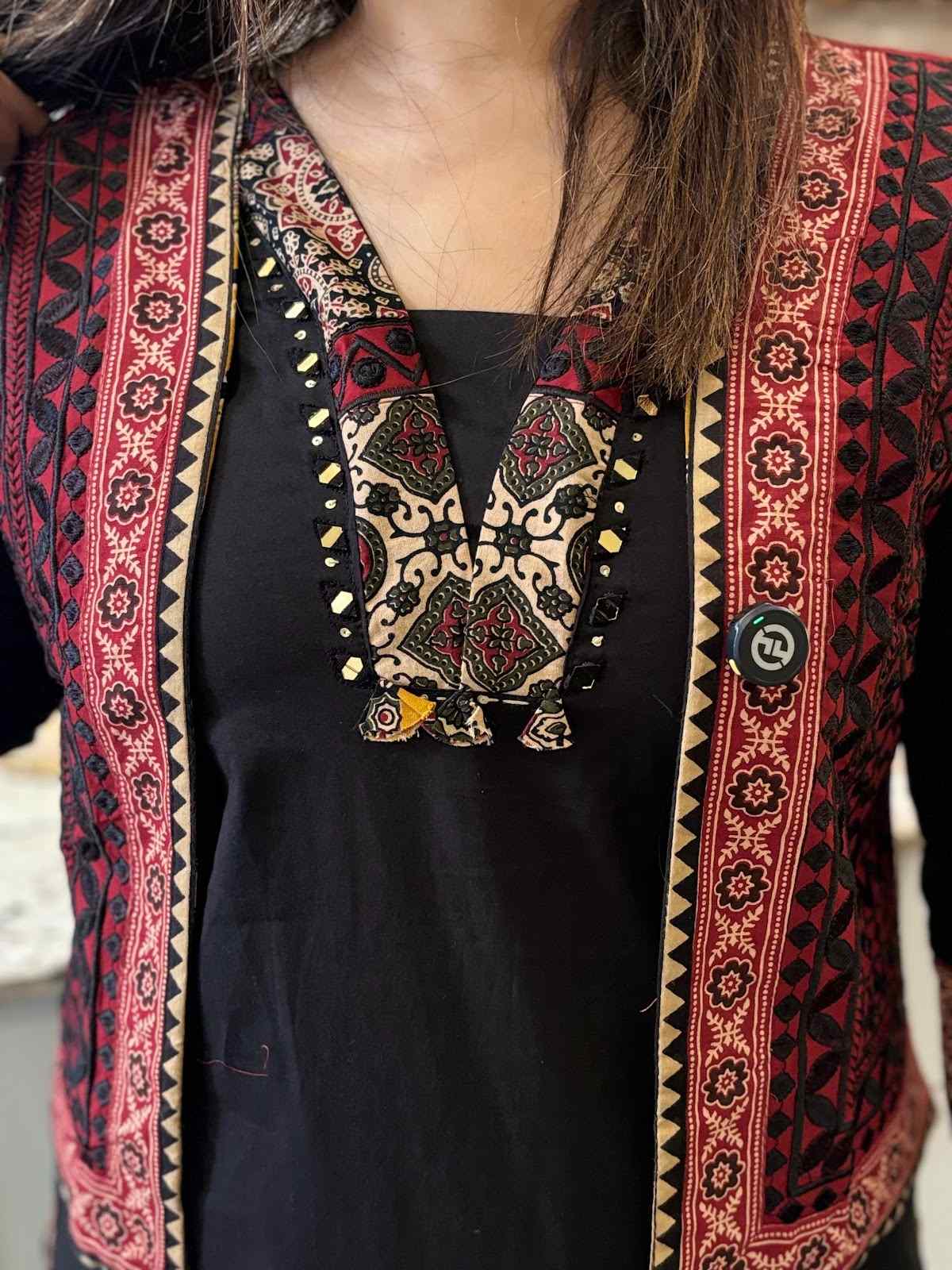 premium-cotton-pant-set-with-embroidered-jacket-black-2