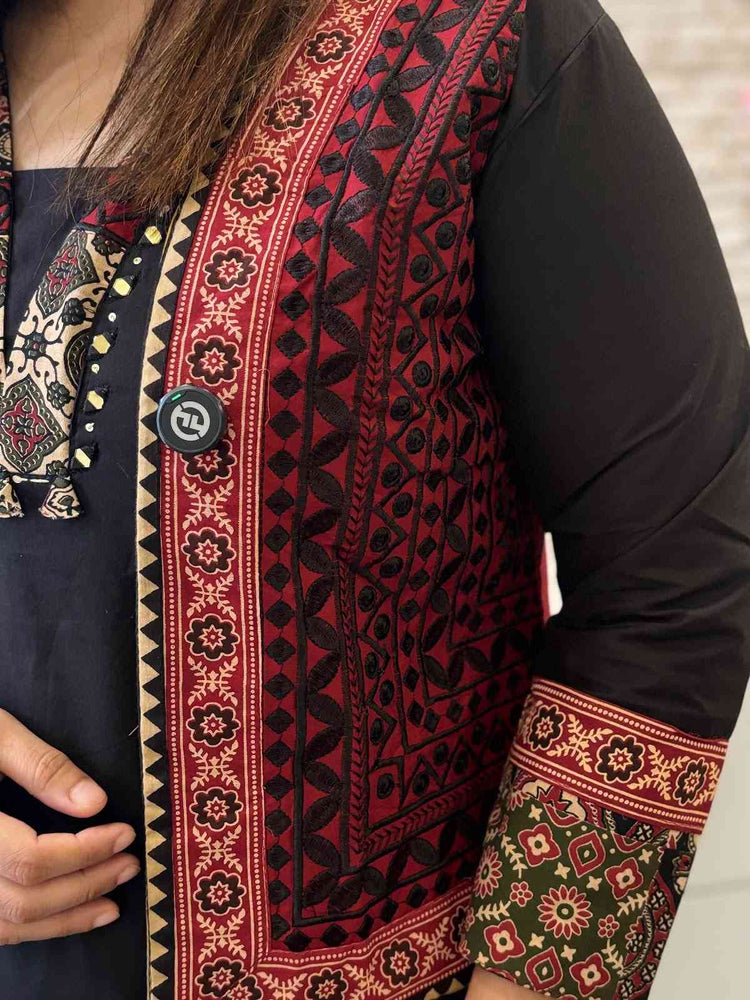 premium-cotton-pant-set-with-embroidered-jacket-black-3