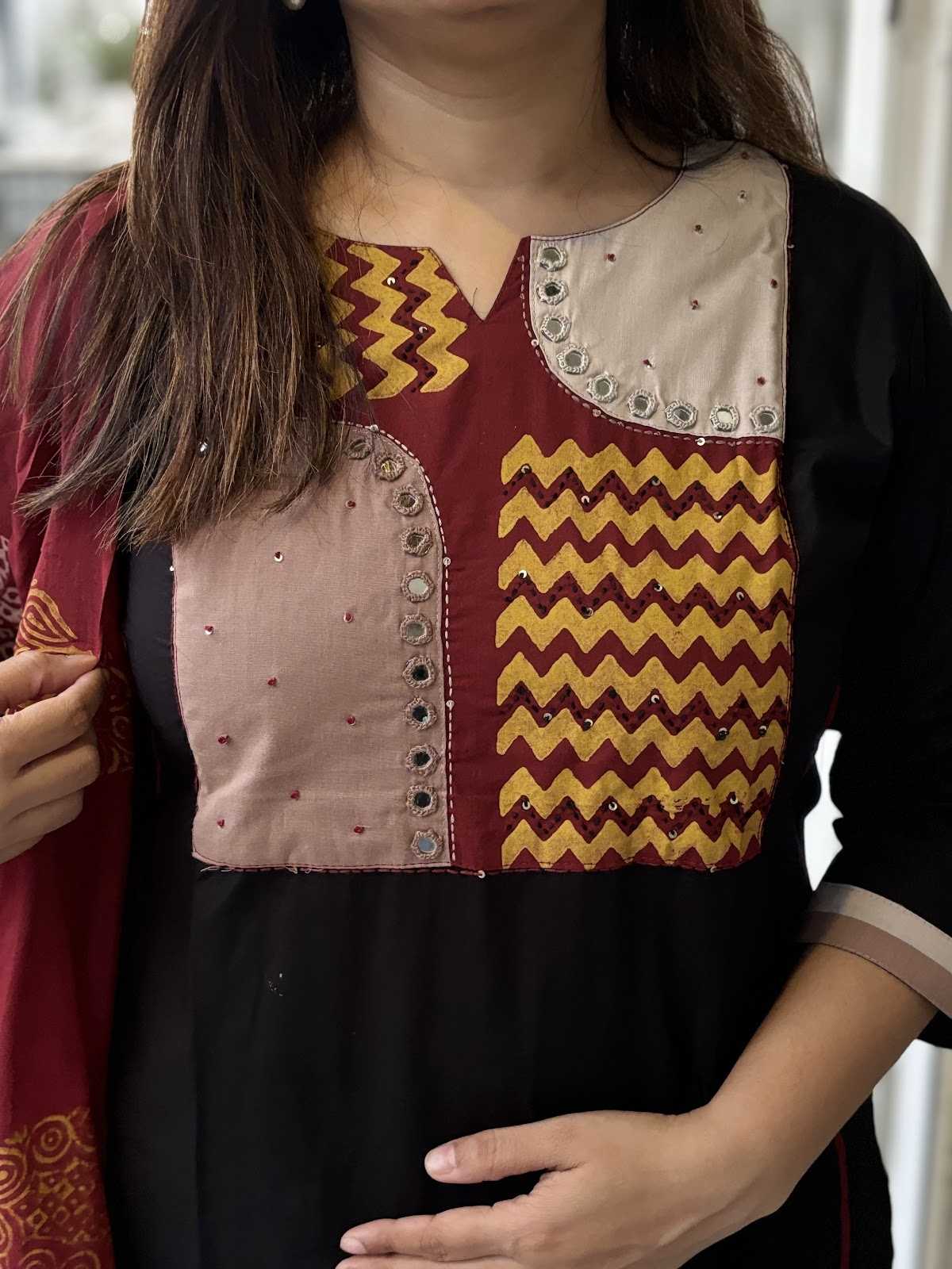 premium-cotton-patch-work-real-mirror-work-embroidered-suit-set-paired-with-mul-cotton-block-print-dupatta-black-2