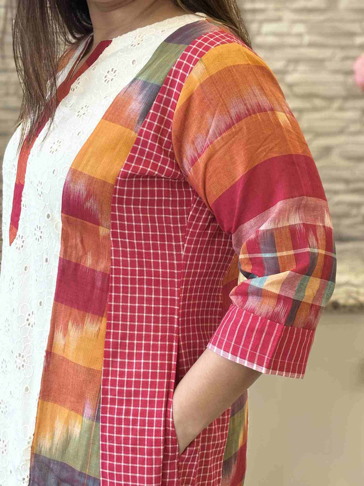 premium-cotton-schiffili-handloom-gamcha-checks-and-ikkat-print-a-line-dress-with-mul-cotton-lining-and-pockets-off-white-3