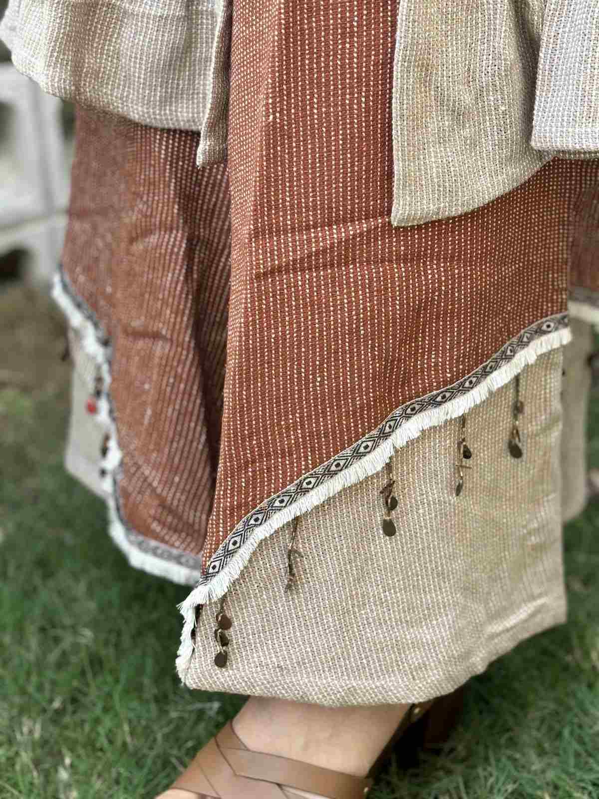 premium-jute-designer-embroidered-co-ord-set-shrug-style-light-brown-5