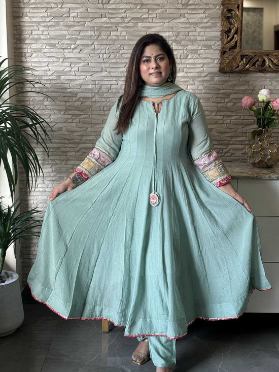 premium-mul-chanderi-anarkali-with-heavy-embroidered-sleeves-mul-cotton-lining-mint-blue-1