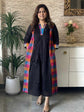 premium-mul-cotton-a-line-dress-with-south-cotton-checks-detailing-pockets-cotton-lining-black-2