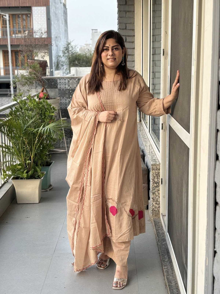 premium-mul-cotton-applique-work-a-line-suit-set-with-lining-brown-1