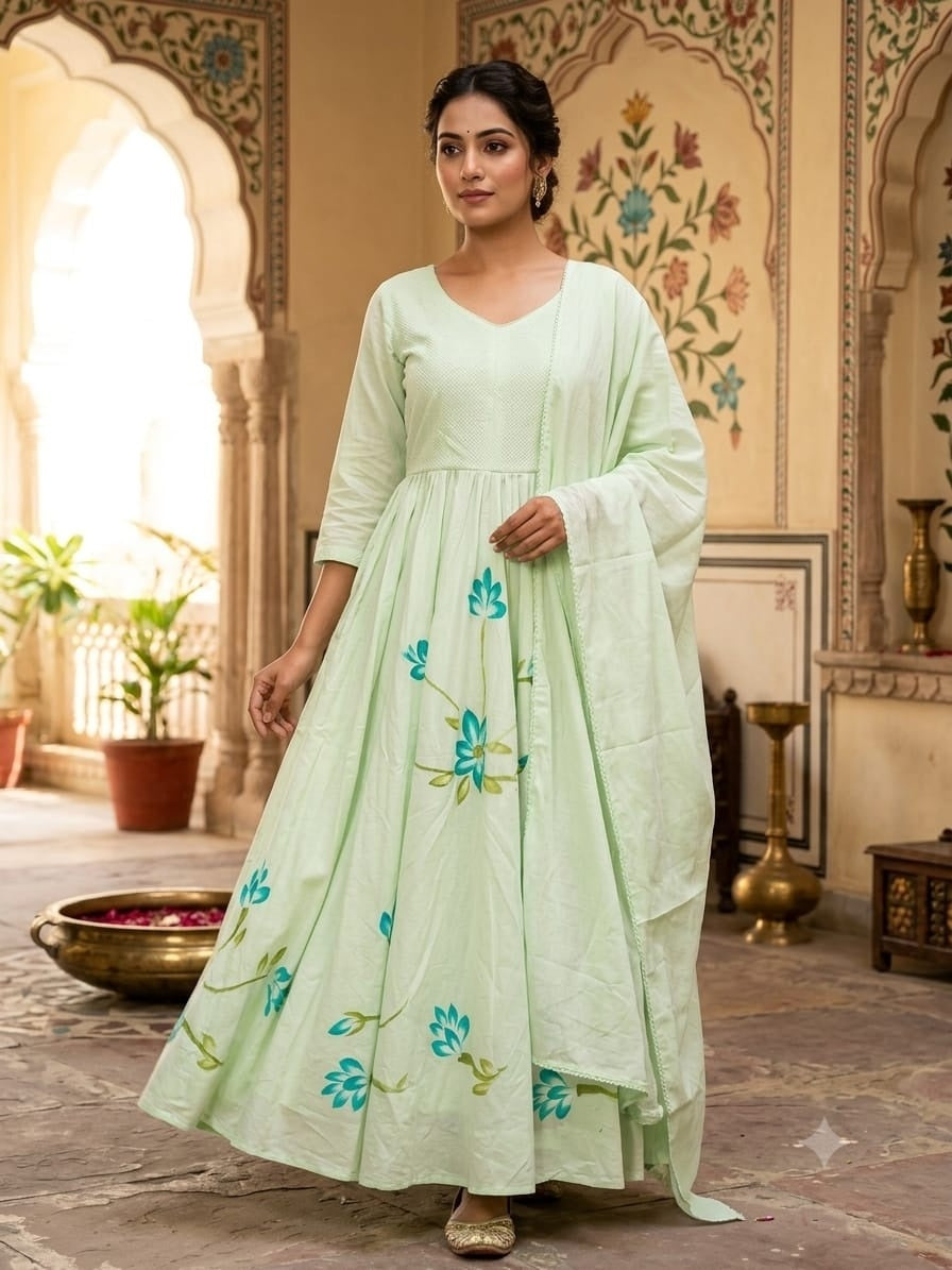 premium-mul-cotton-hand-brush-paint-anarkali-with-mul-cotton-lining-pastel-green-1