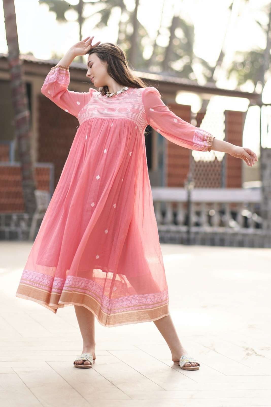 premium-mul-cotton-jamdani-dress-with-lining-pink-3