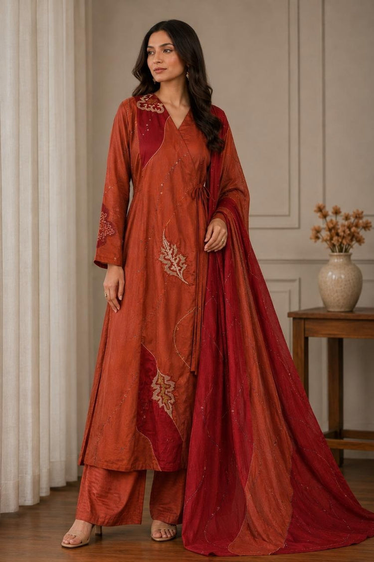 premium-organza-embroidered-angrakha-anarkali-with-applique-work-mul-cotton-lining-paired-with-embroidered-chanderi-dupatta-rust-1