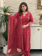 premium-russian-silk-embroidered-a-line-suit-set-with-lining-heavy-work-sleeves-back-paired-with-embroidered-pure-organza-bandhni-print-dupatta-maroon-2
