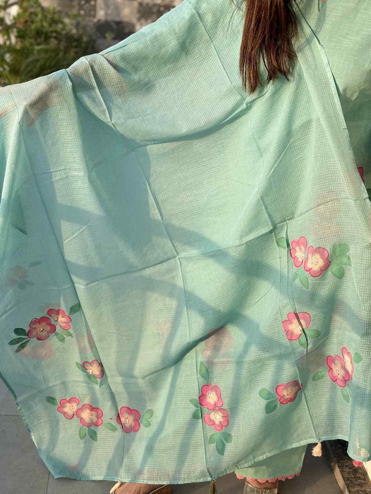 premium-slub-cotton-hand-brush-paint-straight-fit-suit-set-with-mul-cotton-lining-paired-with-cotton-kota-doria-dupatta-blue-5